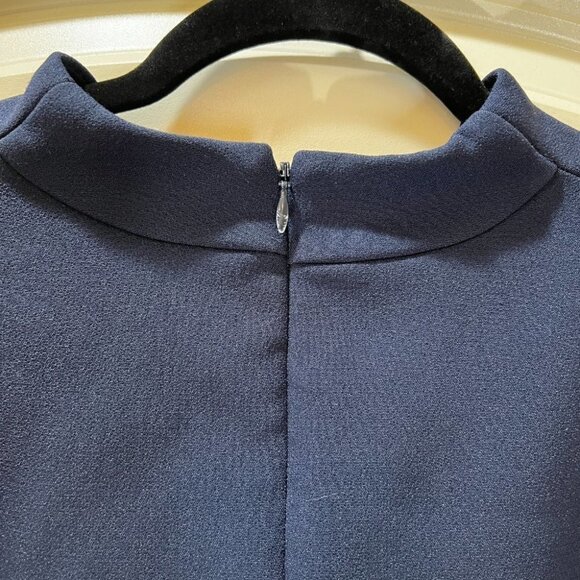 Badgley Mischka Navy Tie Sleeve Sheath Dress $395 - Picture 10 of 10